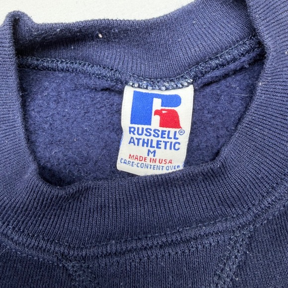 Vintage Russell Athletic Sigma Nu Sweatshirt Navy Blue Made in USA Mens Medium - Picture 3 of 10
